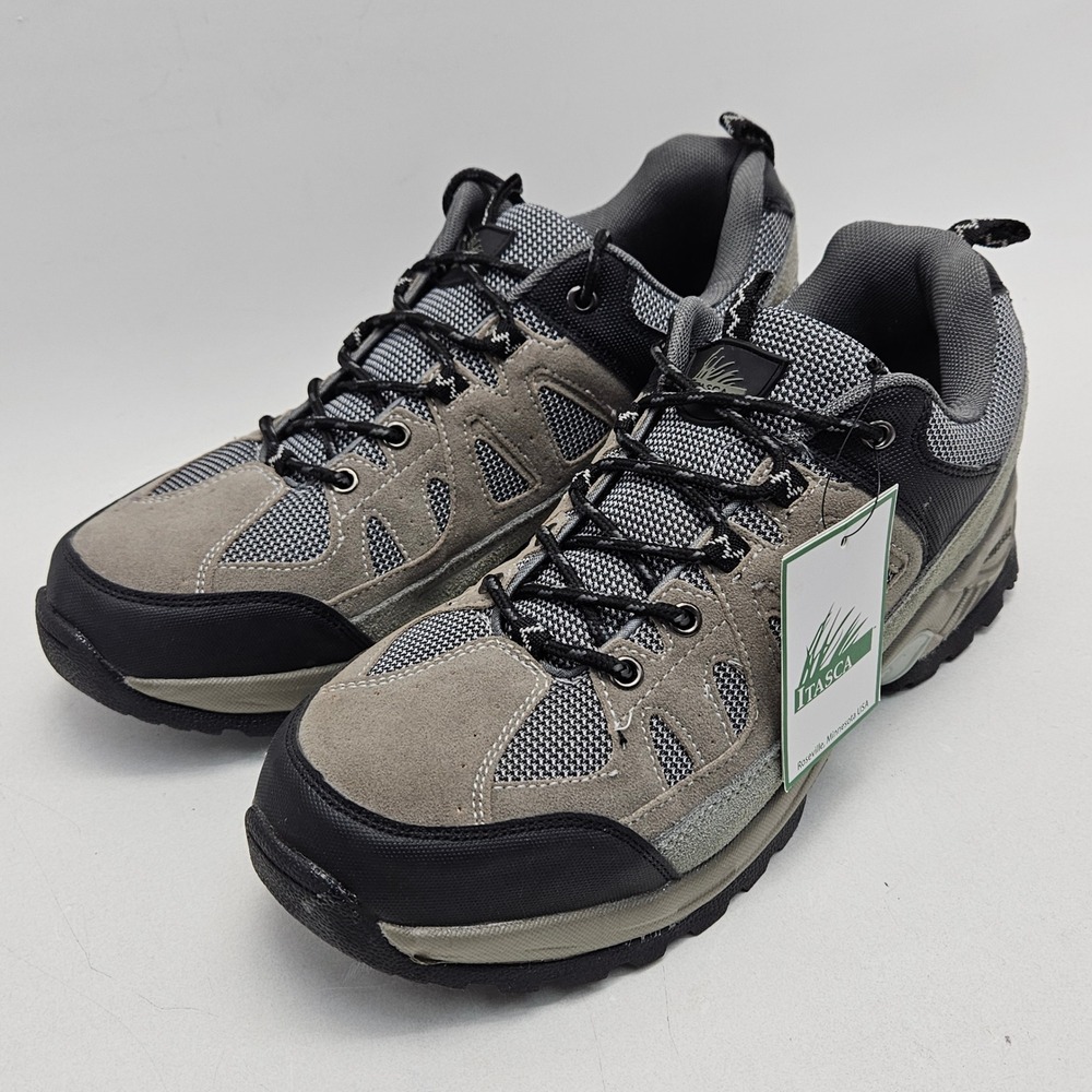 Itasca Nathaniel Mens Hiking Shoes Gray Black Suede Nylon 4543000 Size 12 NEW